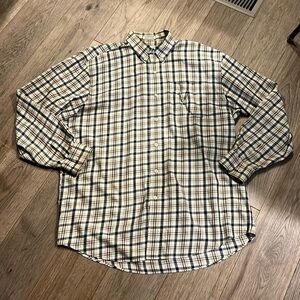 CUTTER & BUCK cotton plaid lightweight button down shirt, size XL